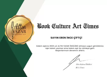 Eren İnce Çiftçi, Roman Dalında Altın Yazar Ödülünü Aldı